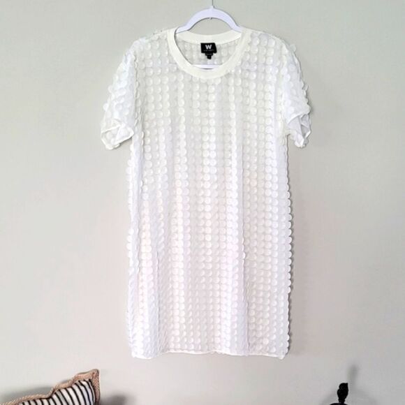 W By Worth White Circle aplique dress Size 6 - Picture 1 of 13